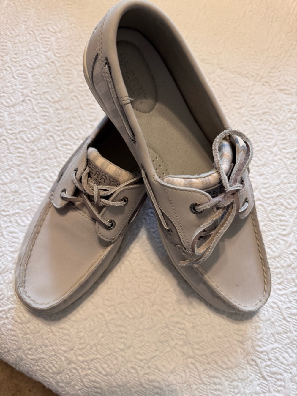 New Sperry Women's Light Grey Boat Shoes - Classic Deck Style